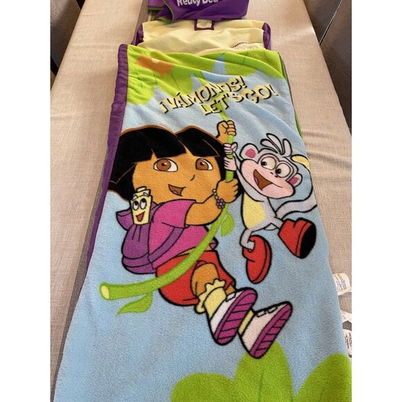 Vintage 2004 Dora the Explorer Boots Nick Jr Ready Bed Sleeping Bag Case Y2K - Picture 2 of 16
